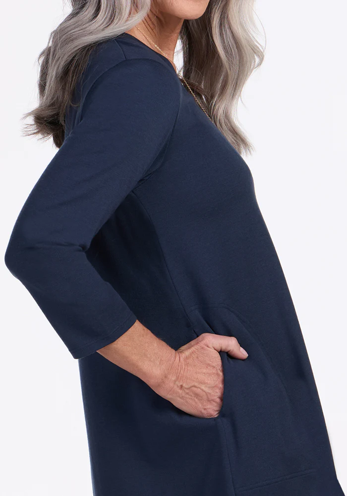 Rissa A Line Dress - Deep Navy - Image 3