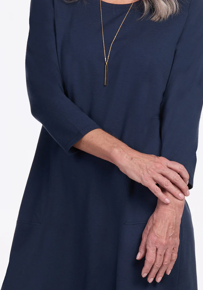 Rissa A Line Dress - Deep Navy - Image 4