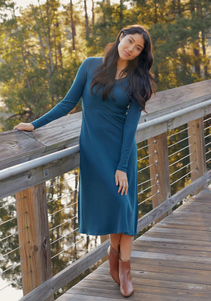 Caroline Ribbed Twirl Dress - Toasted Garnet - Image 15
