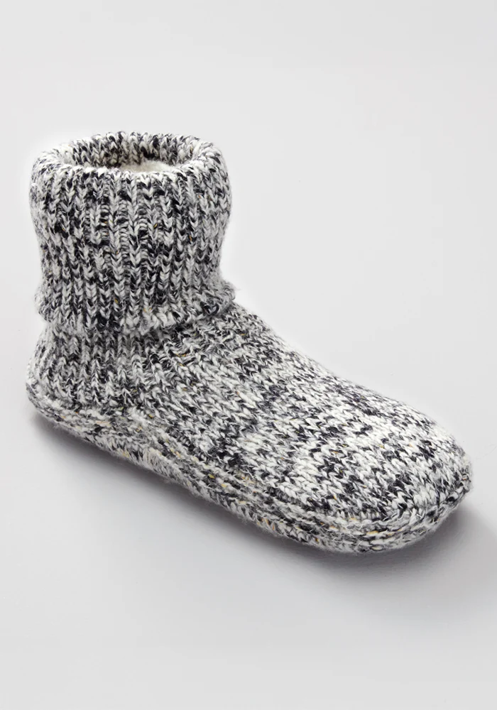 Women's Gripper Slipper Booties - Speckled Stone - Image 9