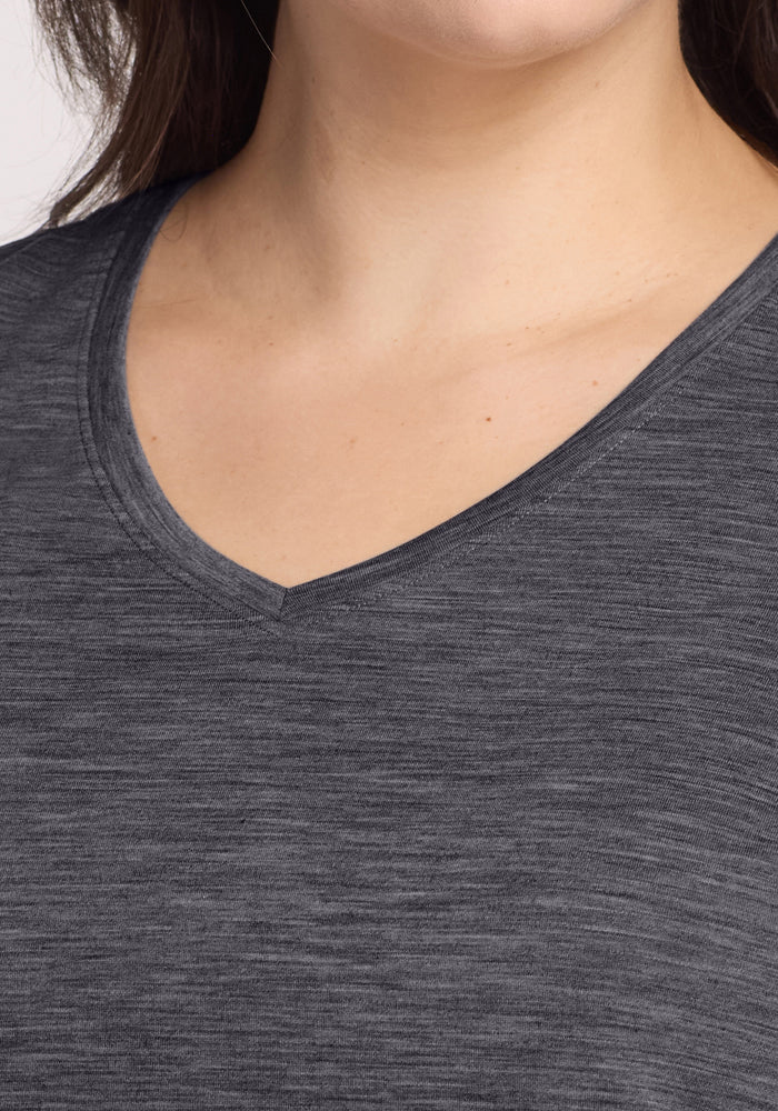 Junie V Neck - Cinder Melange - Image 2