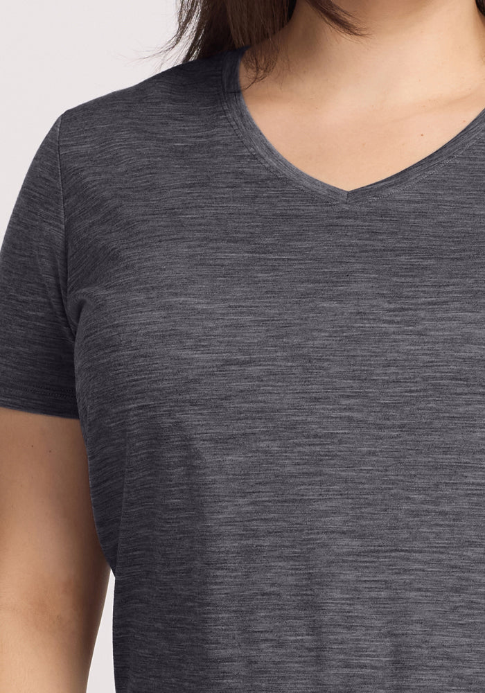Junie V Neck - Cinder Melange - Image 3