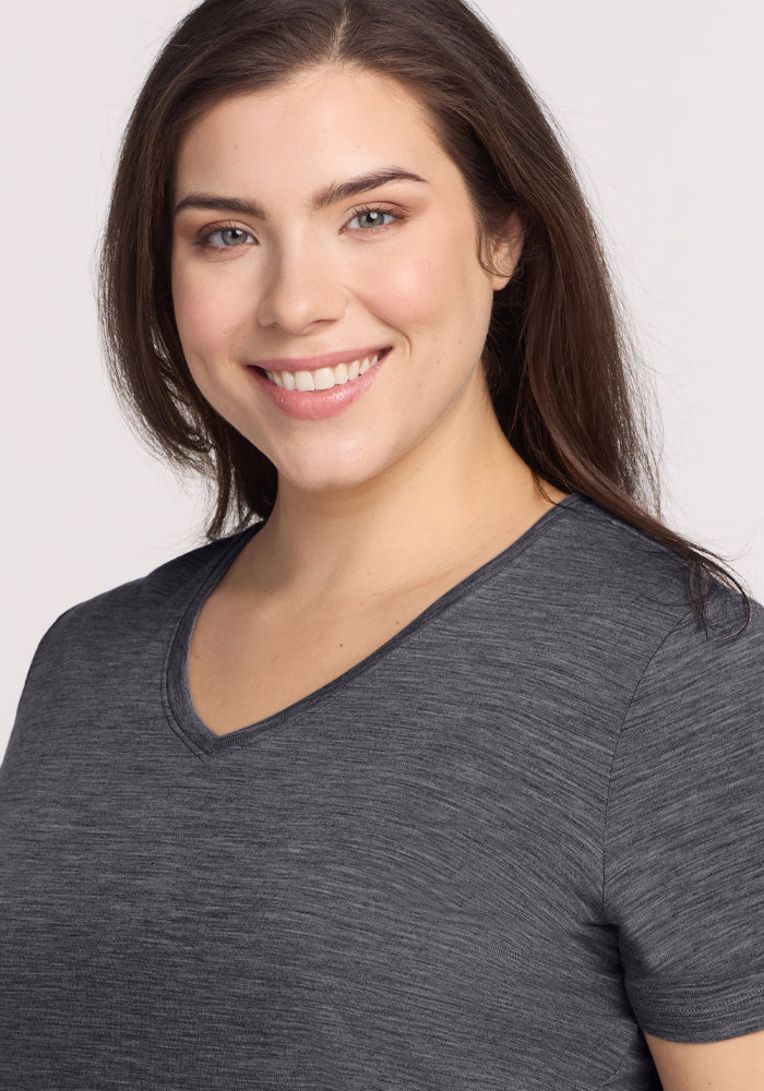 Junie V Neck - Cinder Melange - Image 4