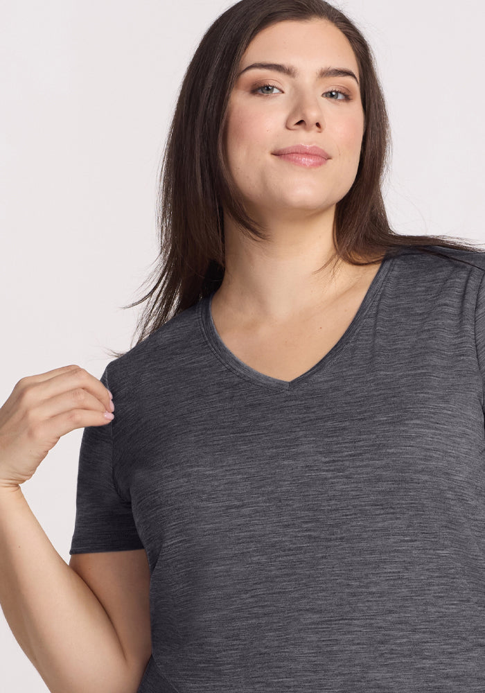 Junie V Neck - Cinder Melange - Image 5