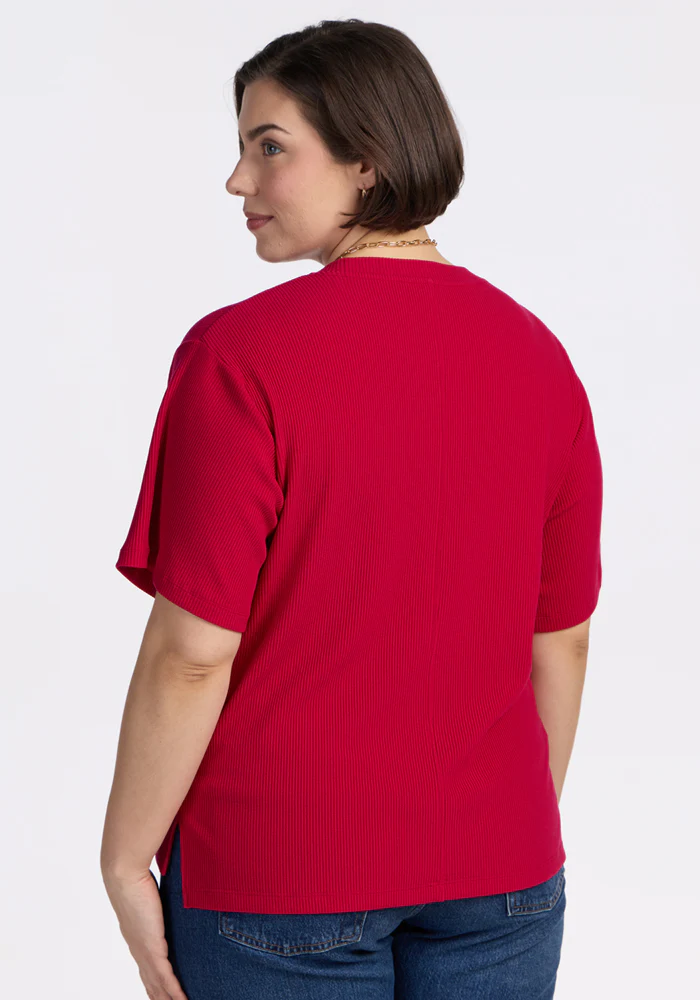 Delia Ribbed Short Sleeve - Poppy Spark - Image 10