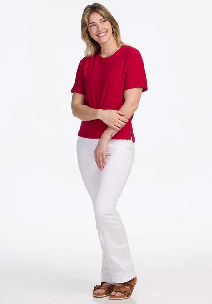Delia Ribbed Short Sleeve - Poppy Spark - Image 4