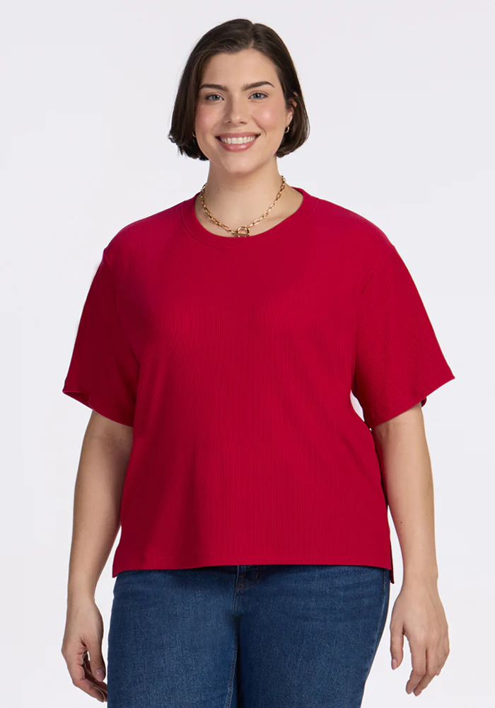 Delia Ribbed Short Sleeve - Poppy Spark - Image 6