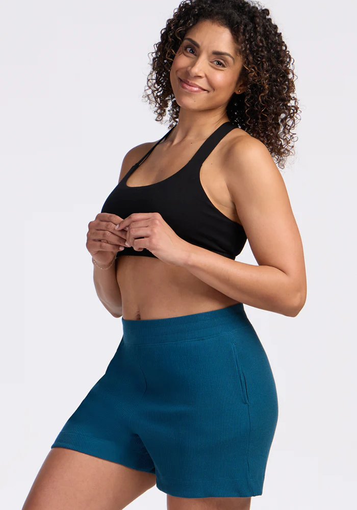 Maisey Ribbed Shorts - Moroccan Blue - Image 2