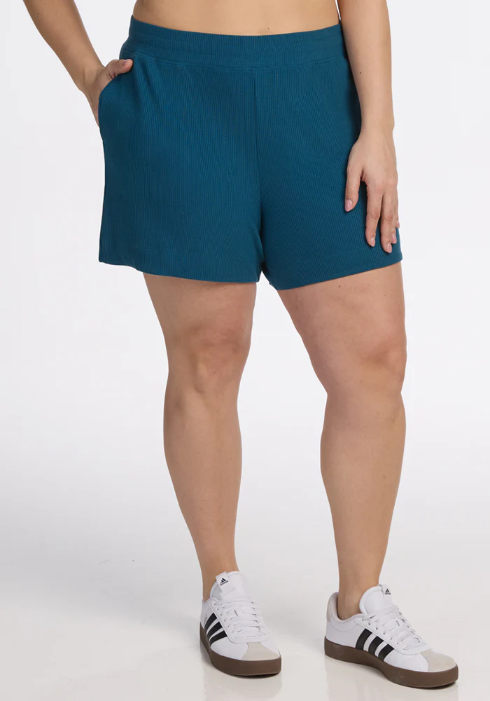 Maisey Ribbed Shorts - Moroccan Blue - Image 7