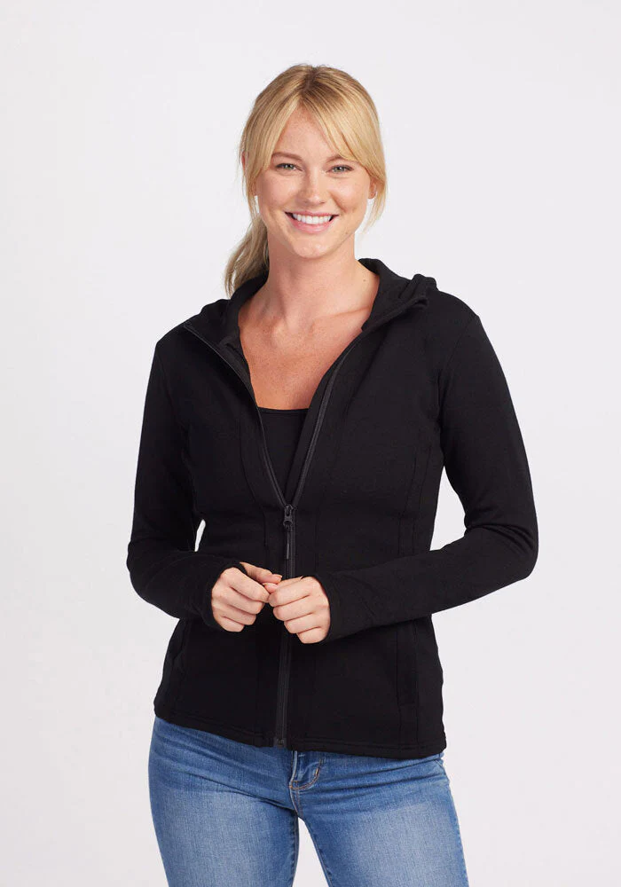 Zoey Zip Up Hoodie - Black - Image 3