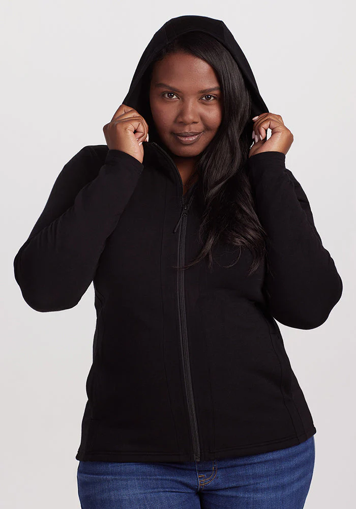 Zoey Zip Up Hoodie - Black - Image 7
